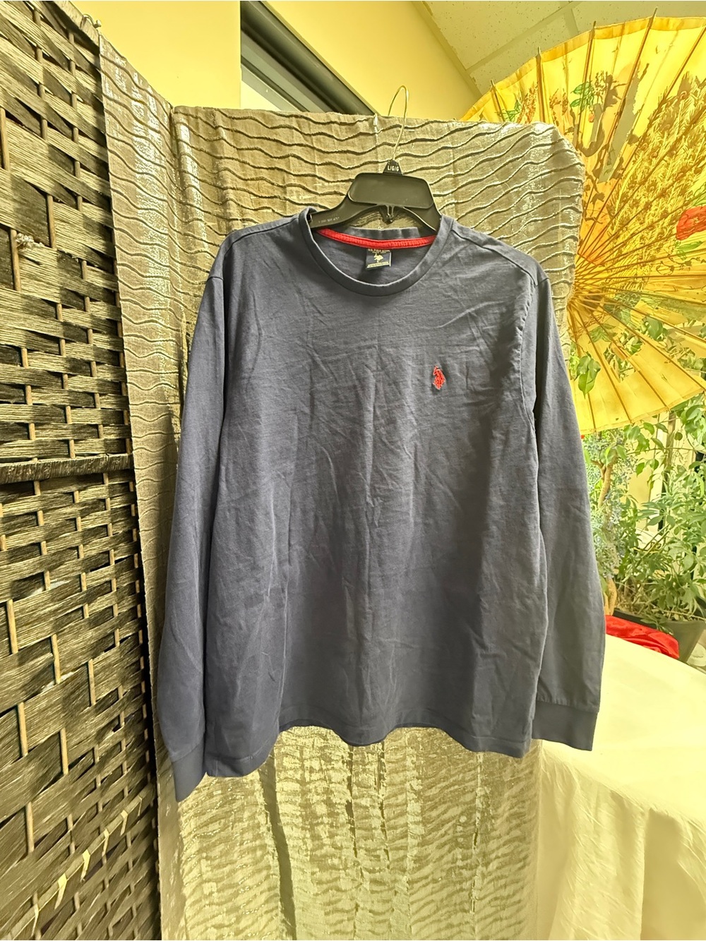 U.S. Polo Assn. Classic Navy Blue Crew Neck Long Sleeve Tee Size Large